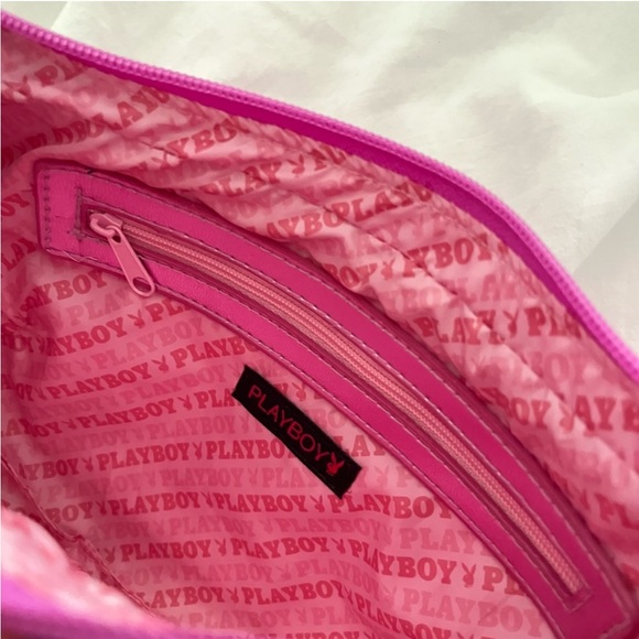 Playboy Bubble Glossy Pink Saddle Handbag 🐰 - Picture 5 of 7